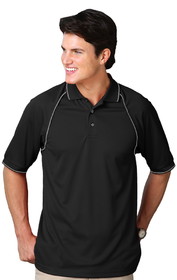 Blank Blue Generation BG7220 Men's Wicking Polo with Contrast Piping